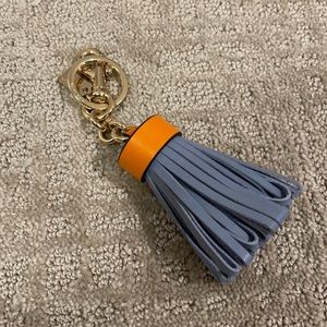 Coach leather tassel key chain